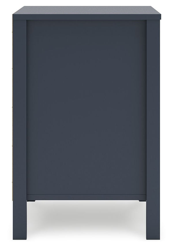 Simmenfort - Two Drawer Night Stand - Navy Blue