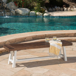 Tranquilizer - Outdoor Acacia Wood Bench With Slat Panel Design