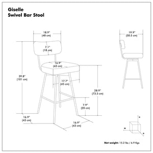 Giselle - Swivel Bar Stool (Set of 2)
