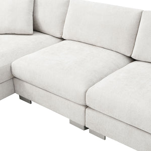 Modern Cloud Sectional Sofa L Shaped Luxury Couch Set With 2 Free Pillows 4 Seat With Oversized Chaise