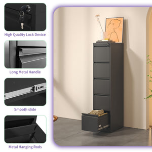 Steel Drawer Vertical File Cabinet With Lock For A4 Legal / Letter Size