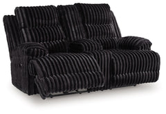 Rhine Falls - Double Reclining Power Loveseat With Console - Onyx