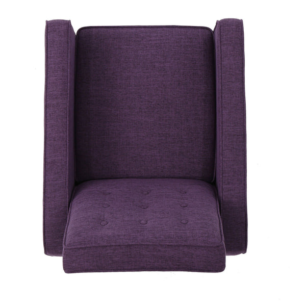 Mid-Century Modern Recliner With Button Tufted Waffle Stitch
