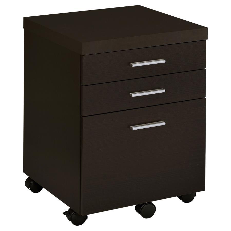 Skylar - 3-Drawer Home Office Mobile File Cabinet - Cappuccino