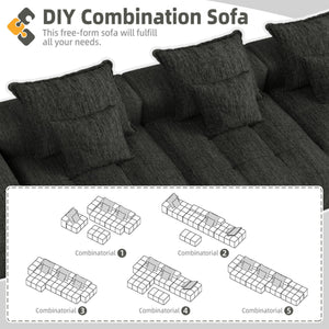 Modern Oversized Diy Combination, Modular Sectional Sofa With Pillows