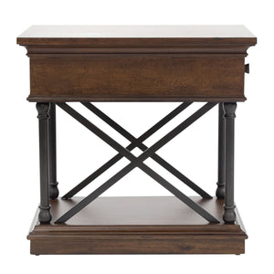 Tribeca - Drawer Chair Side Table - Cordovian Brown