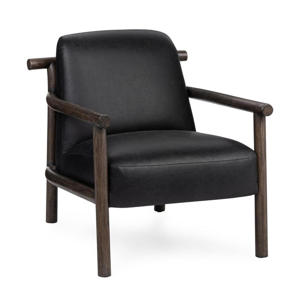 Azoria - Leather Accent Chair - Black