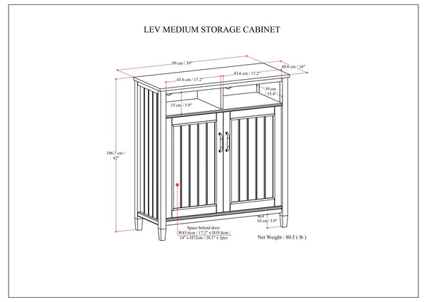 Lev - Medium Storage Cabinet - Smoky Brown