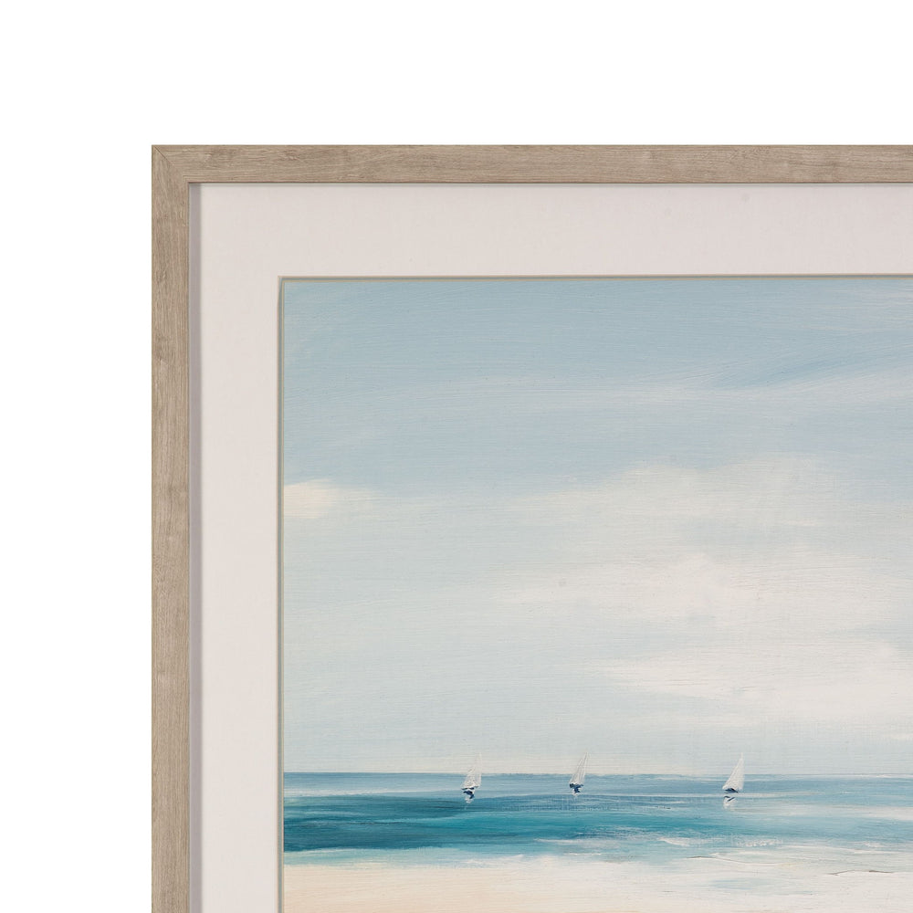 Beach Path Framed Print - Blue