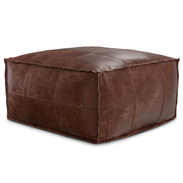 Sheffield - Coffee Table Pouf - Distressed Brown