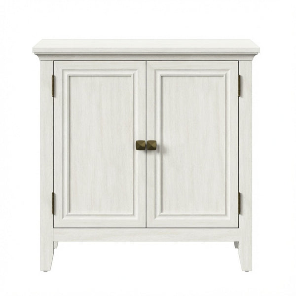 2 Door Buffet Cabinet With Adjustable Shelves - Matte White / Grayish