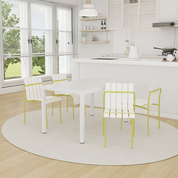 4 Piece Set Of Modern Color Block Designed Single Chairs