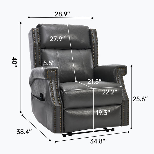 Manual Recliner Chair With Heavy Duty Motion Mechanism, 8 Vibrating Nodes And 3 Massage Modes For Living Room