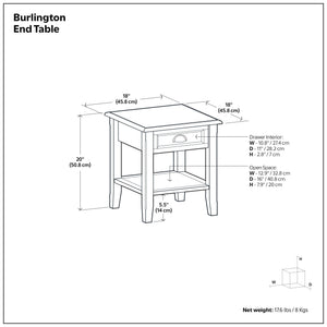 Burlington - End Table - Mahogany Brown