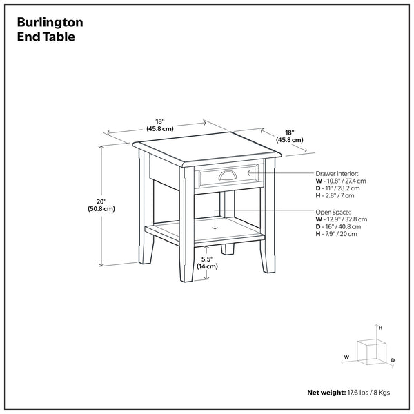 Burlington - End Table - Mahogany Brown