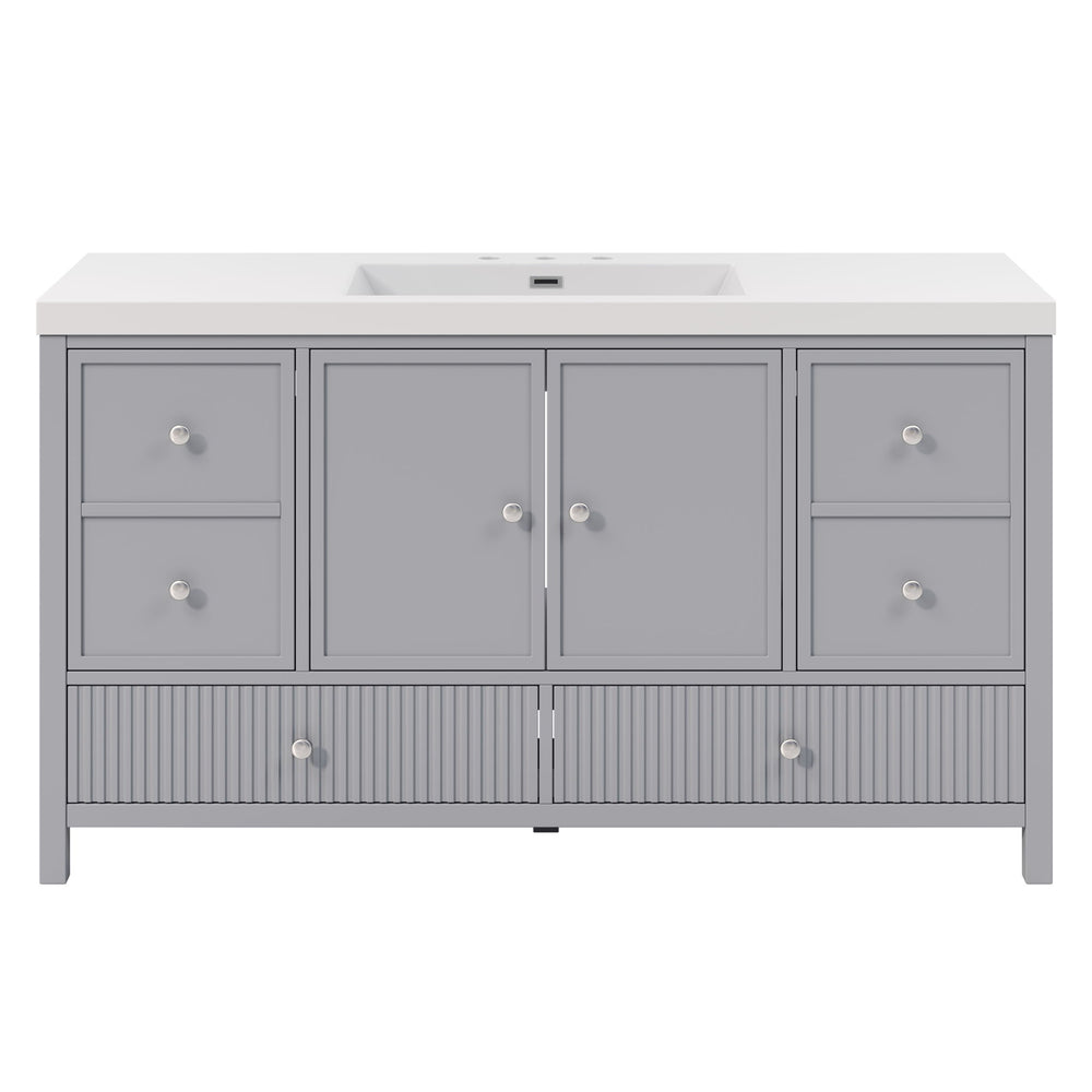Bathroom Vanity With Separate Sink, Soft Close Doors And 4 Drawers