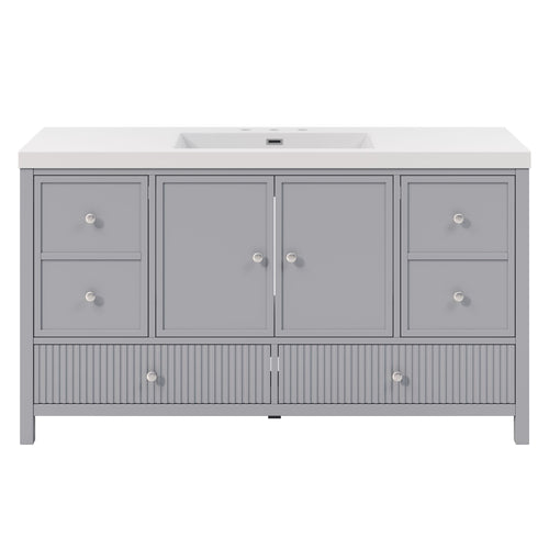 Bathroom Vanity With Separate Sink, Soft Close Doors And 4 Drawers