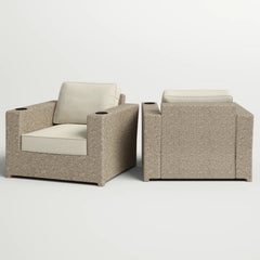 Outdoor Lounge Chairs With Cushions, Weather Resistant - Gray Mix