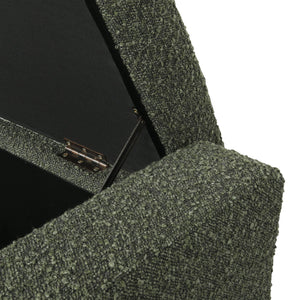 Textured Fabric Ottoman Bench With Hinged Lid