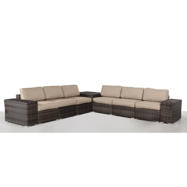 Elegant Outdoor Rattan Wicker 6 Person Seating Group With Cushions