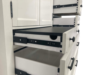 Americana Modern Bedroom - 7 Drawer Door Chest With Workstation - Cotton