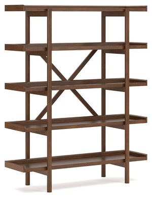 Lyncott - 3 Pc. - Home Office Desk, Chair, Bookcase - Brown