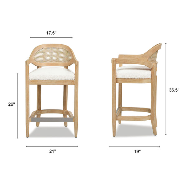 Americana - Mid-Century Modern Cane Back Counter Stool
