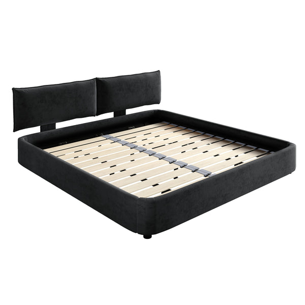 Cloud Bed Frame With Oversized Padded Movable Headboard
