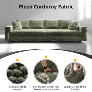 Convertible Deep Seat Sofa With Soft Pillows And Ottomans