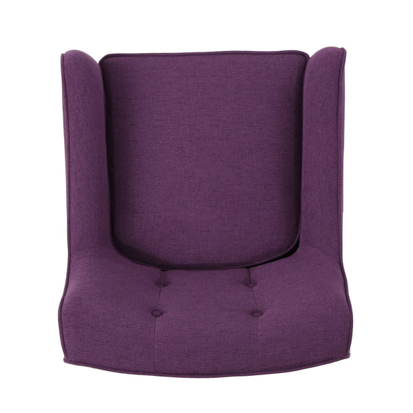 Modern Arm Chair With Tufted Back And Wooden Legs