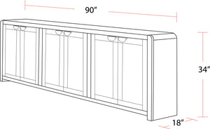 Escape - Console With Reversible Panel Doors - Glazed Natural Oak / Natural Cane