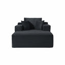Convertible Chaise Lounge Chair With Wide Armrest & Throw Pillows