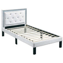 Glamours Style Bed With Diamond Tufted Padded Headboard