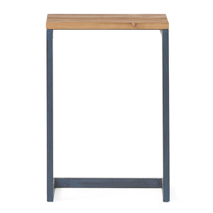 Kacha - Modern Industrial Firwood Nesting Tables (Set of 3) With Iron Frame - Antique Brown / Black