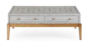 Perrine - Rectangle Cocktail Table - Silver / Gold