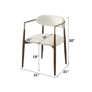 Clayten - Arm Chair (Set of 2) - Brown Oak / Off White