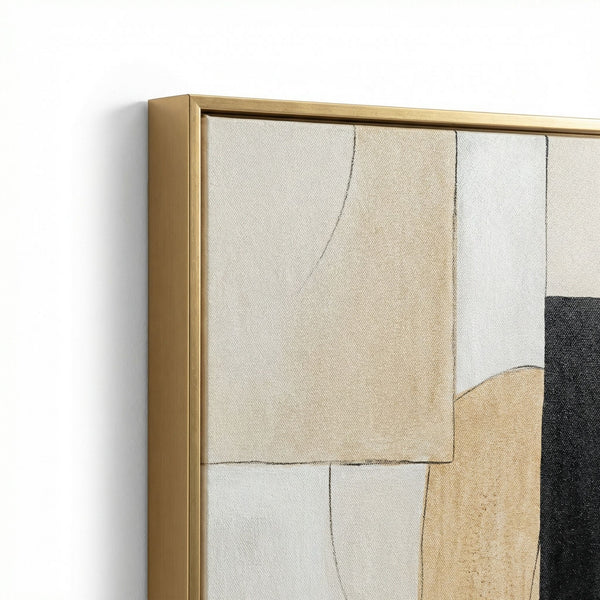 Golden Contour Framed Canvas (Set of 2) - Gold