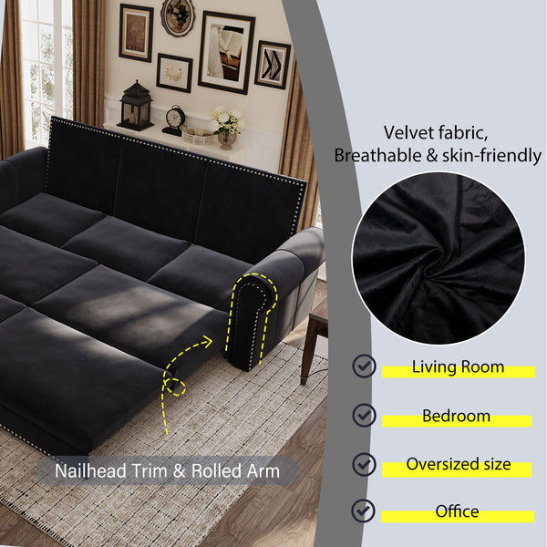 Chesterfield Sofa & Pull Out Bed