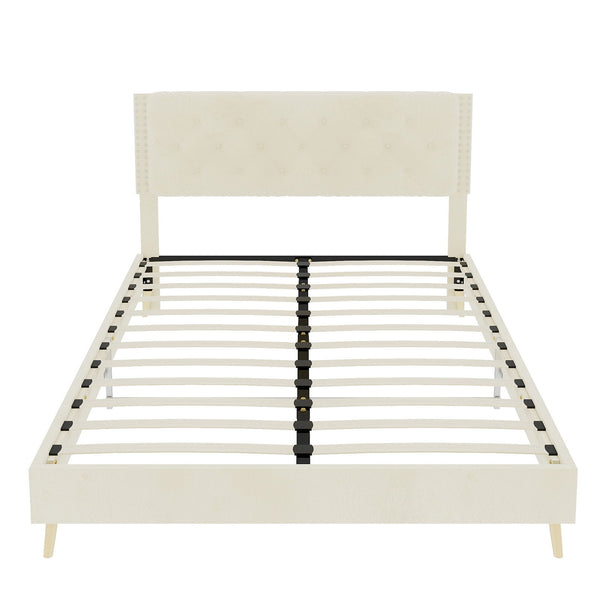 Upholstered Bed With Tufted Headboard
