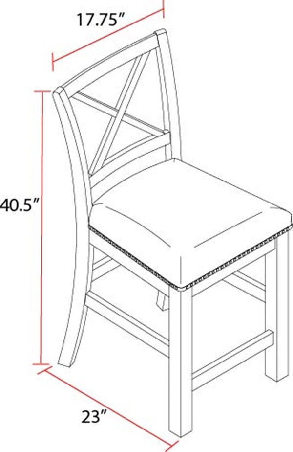 Lodge Dining - Upholstered “X” Back Counter Chair (Set of 2) - Siltstone