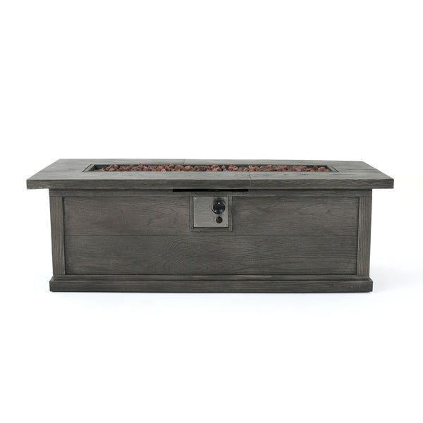 Transitional Rectangular Outdoor Propane Fire Pit With 50, 000 Btu