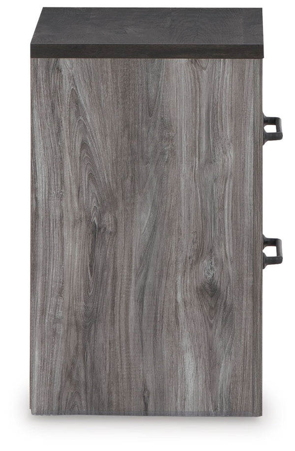 Bronyan - Two Drawer Night Stand - Dark Gray