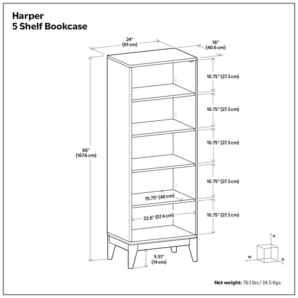 Harper - Handcrafted Bookcase With Storage