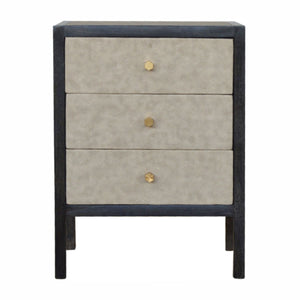 Nightstand, 3 Drawer - Black