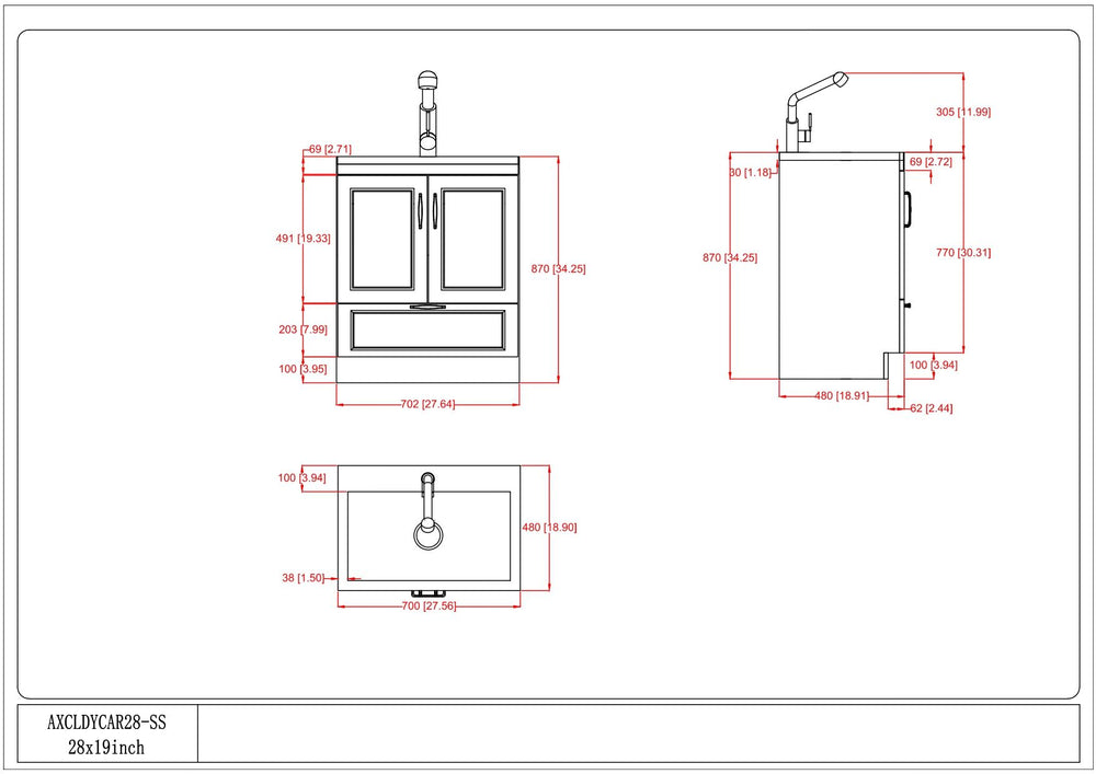 Cardinal - Laundry Cabinet With Faucet And Sink - White