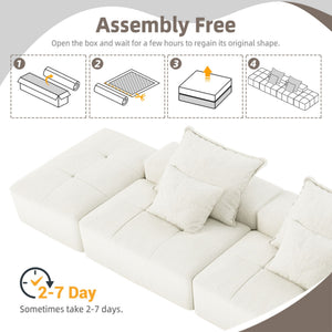 Modern Oversized Diy Combination Modular Sectional Sofa With Pillows