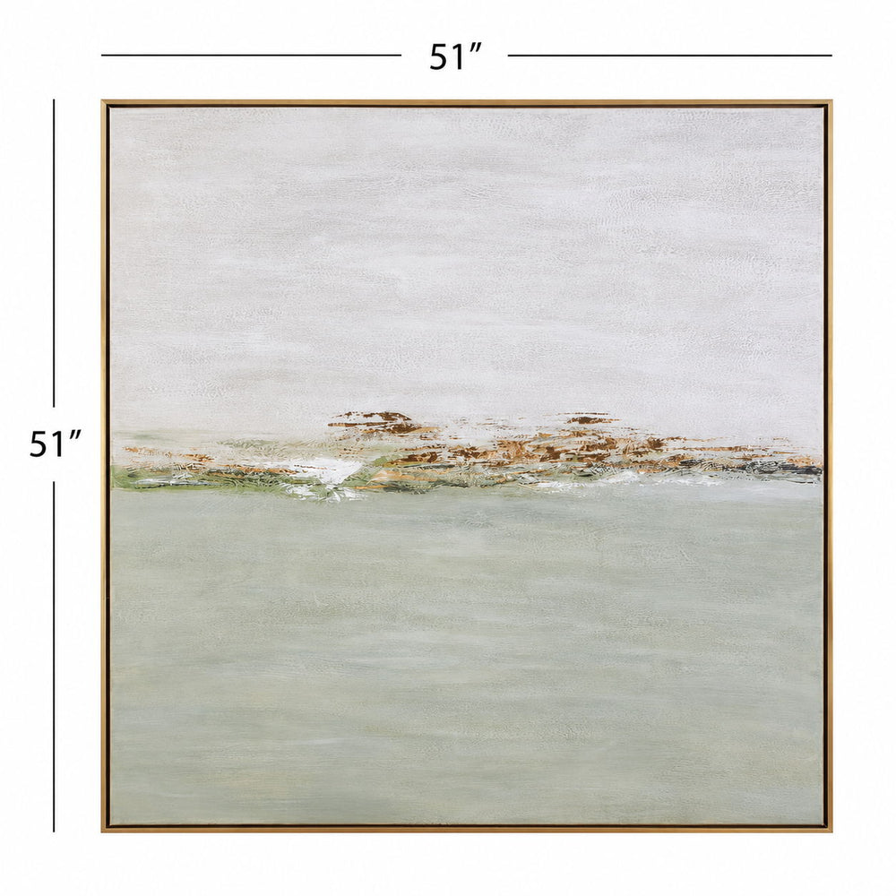 Coastal Horizon Framed Canvas - Green