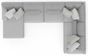 Logan - Upholstered Sectional With Comfort Coil Seating And Accent Pillows Included