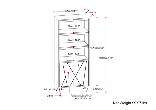 Jager - Bookshelf With Doors - Natural