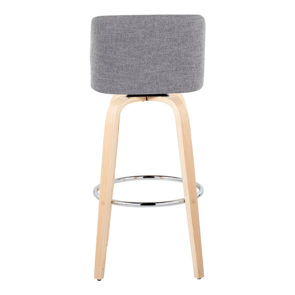 Toriano - Contemporary Fixed Height Barstool & Swivel With Round Footrest (Set of 2)